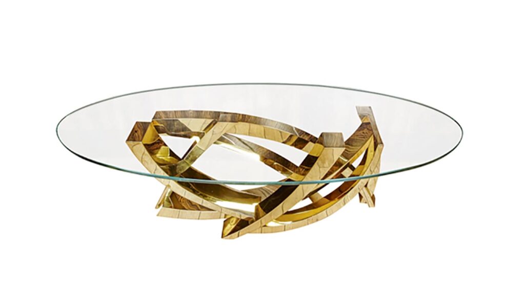 Table basse - 2014laiton poli, 100x80x25 cm
