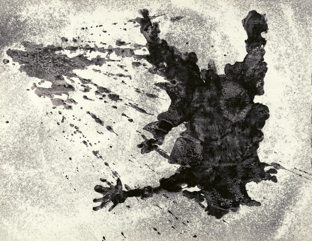 Astéroïdes - 1968, encre projection sur papier, 50x65 cm