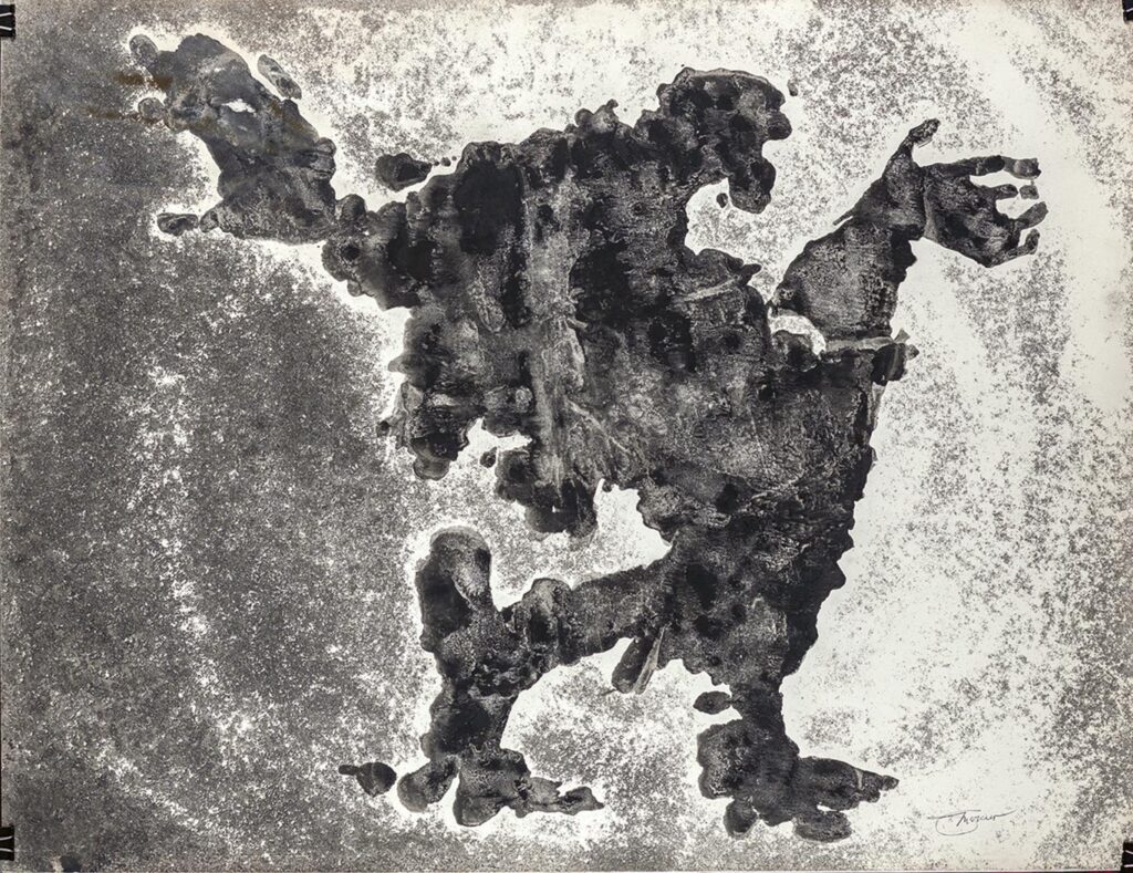 Astéroïdes - 1968, encre projection sur papier, 50x65 cm