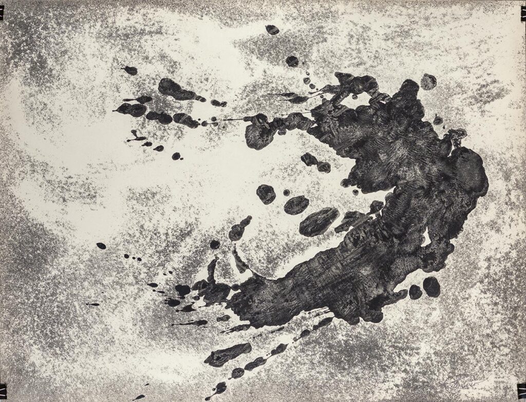 Astéroïdes - 1968, encre projection sur papier, 50x65 cm