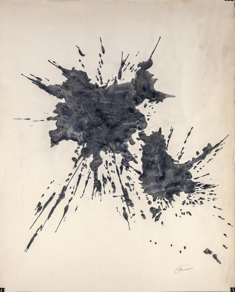 Astéroïdes - 1968, encre projection sur papier, 65x50 cm